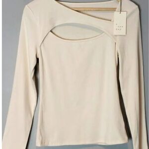 A New Day NWT slim fit ribbed long sleeve cut-out T-shirt